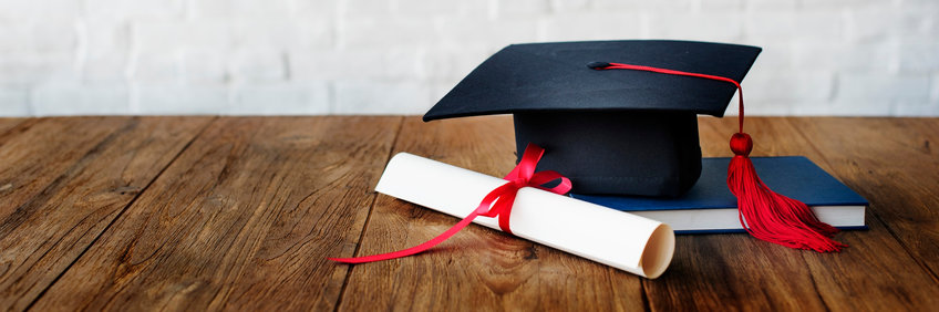 Graduation hat on a table